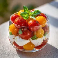 Caprese Sfiziosa nel Bicchiere: Fresca e Colorata