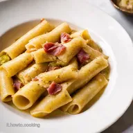 Primi Piatti Sfiziosi Paccheri Pistacchio e Pancetta da Chef