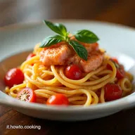 Pasta Salmone e Pomodorini Freschi Il Primo Veloce Mediterraneo