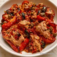 Peperoni Ripieni Tonno e Olive al Forno