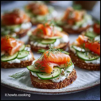 Canap&egrave; Semplici: Idee Eleganti per Feste in 25 Minuti Scheda ricetta