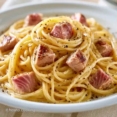 Carbonara di Tonno con Tonno Fresco Scheda ricetta
