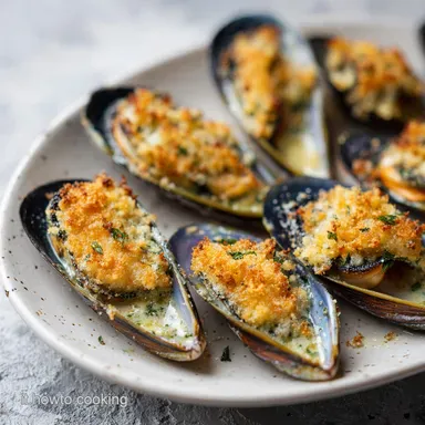 Cozze Gratinate Veloci al Forno per 6 Persone Scheda ricetta
