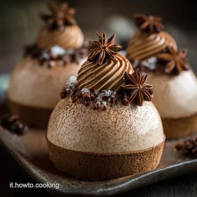 Gingerbread Latte Mousse Domes: Le Cupole Spaziate per Natale Gourmet Scheda ricetta