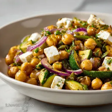 Insalata Ceci, Zucchine e Feta in 15 Min Scheda ricetta