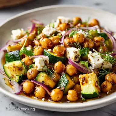 Insalata Ceci, Zucchine e Feta in 15 Min