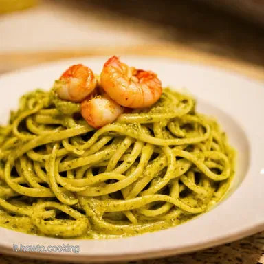 Primi Piatti Estivi Linguine Pesto Pistacchio e Gamberi Scheda ricetta