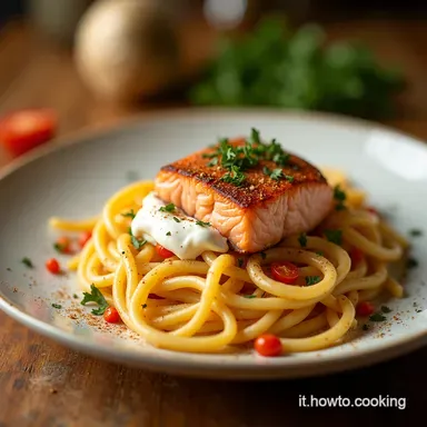 PASTA CON CREMA DI BURRATA e Salmone La Ricetta Facile Scheda ricetta