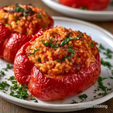 Peperoni Ripieni di Riso: Cuore Cremoso Scheda ricetta