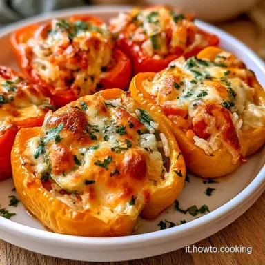 Peperoni Ripieni Di Riso Filanti per 4 Scheda ricetta