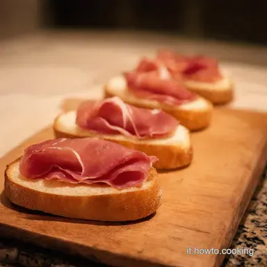 Antipasti Semplici Crostini Prosciutto e Melone da Chef Scheda ricetta