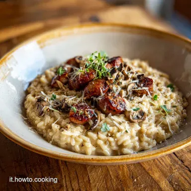 Risotto Salsiccia e Funghi per 4 Persone Scheda ricetta
