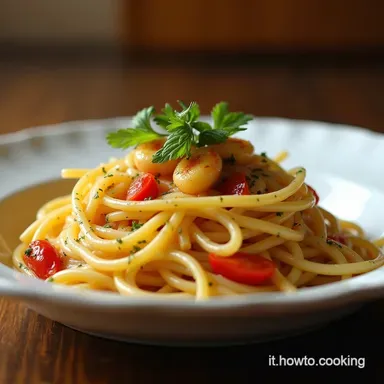 Spaghetti con Crema di Zucchine Gamberi e Stracciatella Ricetta Estiva Scheda ricetta