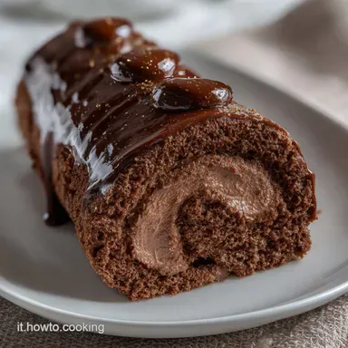 Tronco di Natale: B&ucirc;che al cioccolato, lucida e soffice Scheda ricetta