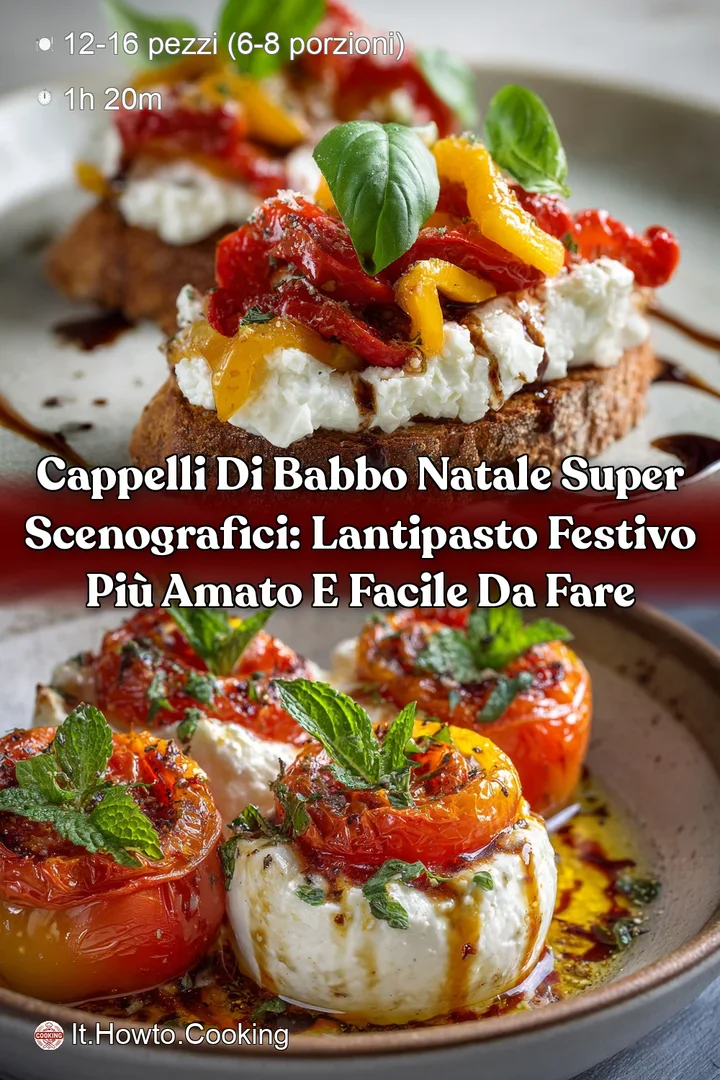 Cappelli di babbo Natale super scenografici: lantipasto festivo pi&ugrave; amato e facile da fare