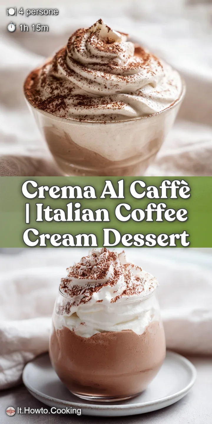 Primo piano di una mousse densa e lucida color cappuccino, con un solco morbido creato da un cucchiaio di metallo.
