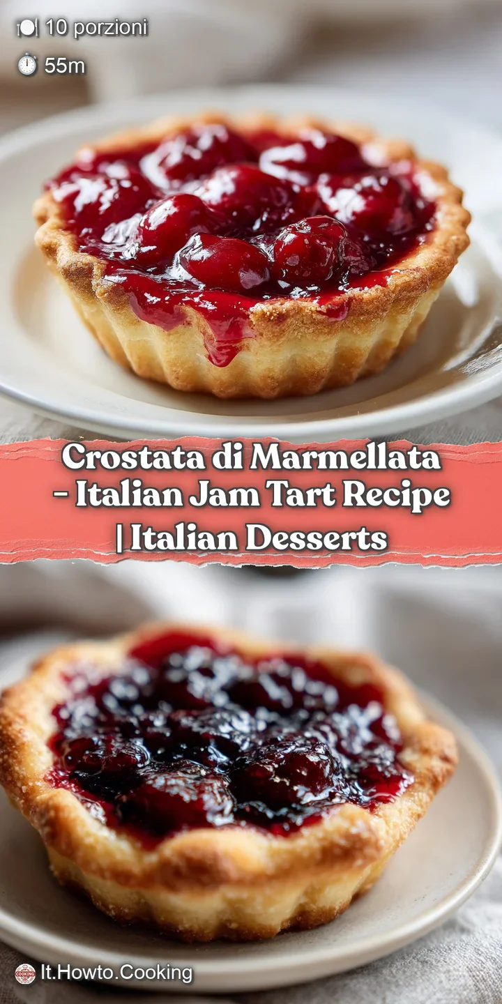 Close-up of a warm, golden-brown jam tart with bubbling, glistening raspberry filling and a delicately crimped edge.