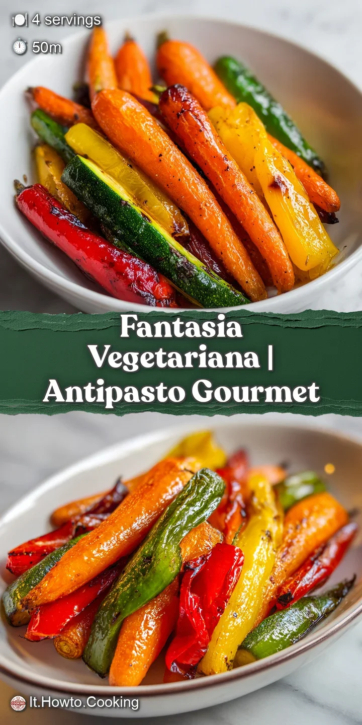 Dettaglio ravvicinato di zucchine dorate e peperoni rossi lucidi, con una texture croccante e vapore che sale leggero.