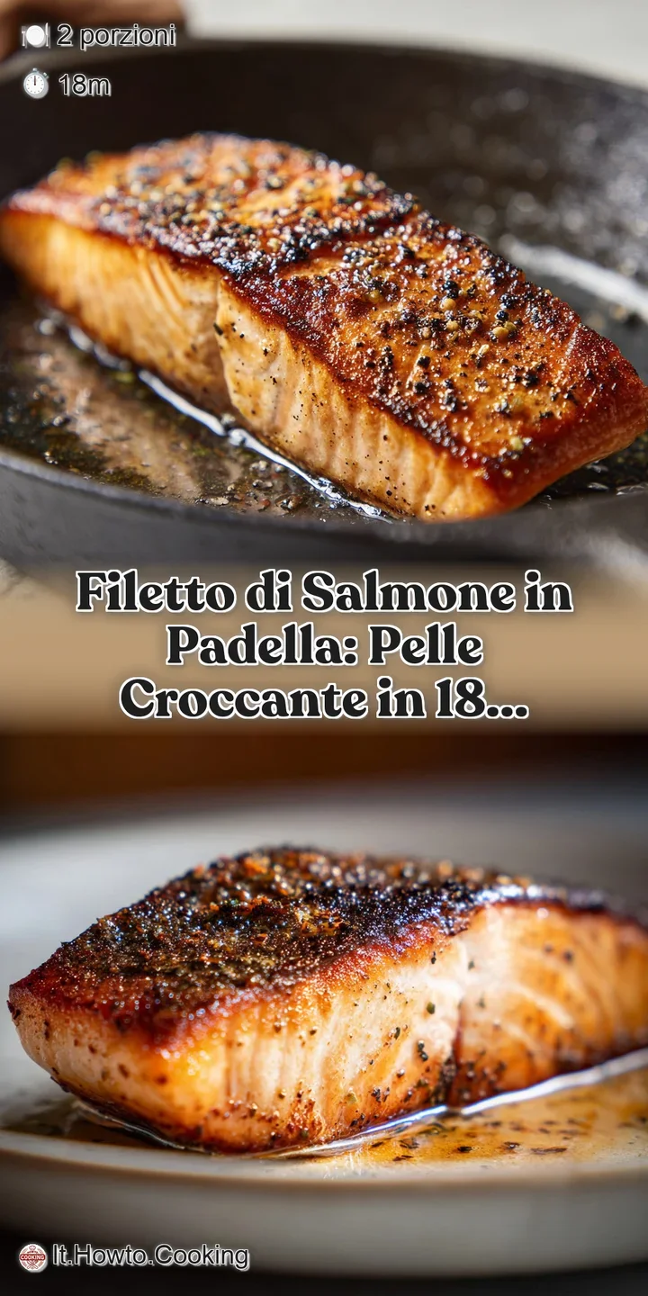Close-up of salmon skin showing crispy texture. Hints of seasonings and browned butter add to the dish's appetizing look.