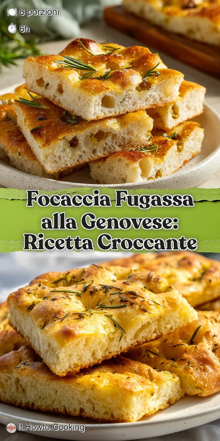 Close-up of focaccia: Deep dimples pool with oil, reflecting the light, salt crystals sparkle on a perfectly golden-brown ...