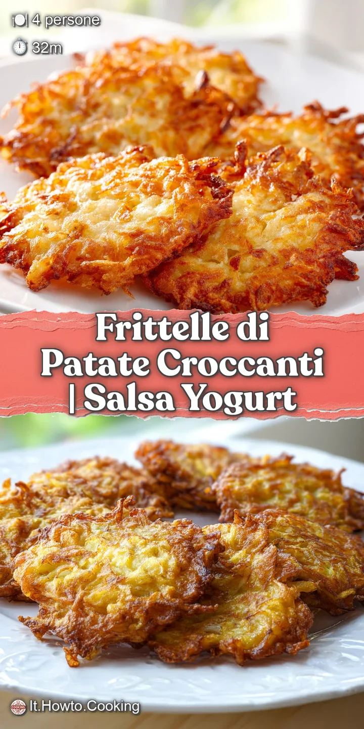 Primo piano di una frittella di patate calda, con bordi ben tostati e una texture interna morbida e fumante.