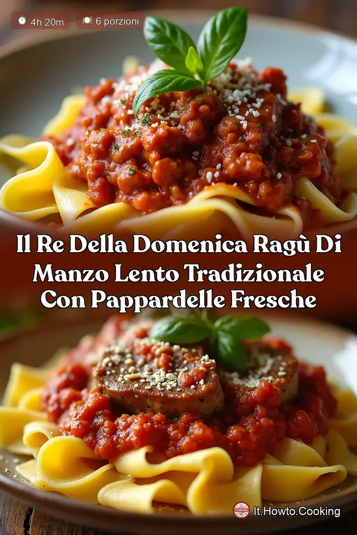 Il Re della Domenica Rag&ugrave; di Manzo Lento Tradizionale con Pappardelle Fresche