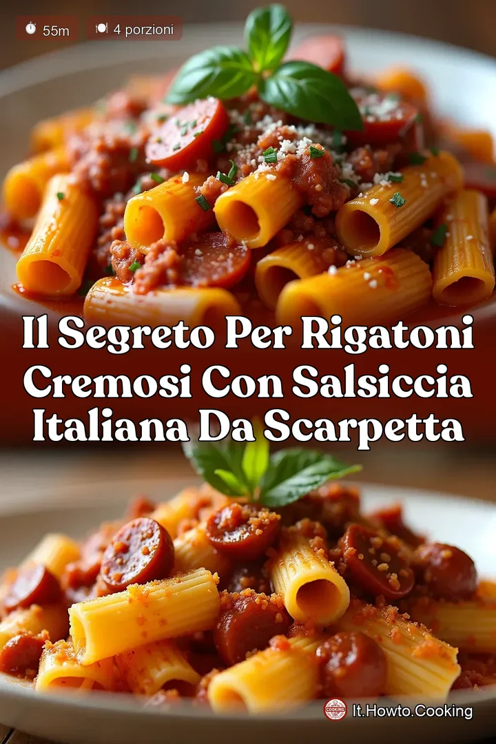 Il Segreto per Rigatoni Cremosi con Salsiccia Italiana da Scarpetta