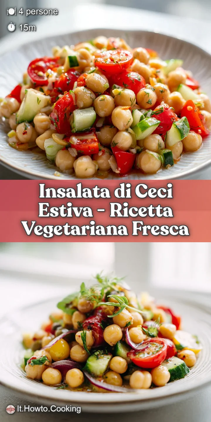 Close-up of plump chickpeas tossed with juicy cherry tomatoes and finely chopped parsley.