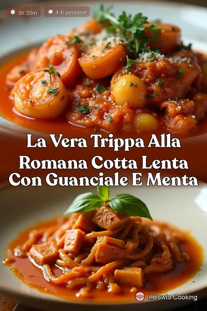 La Vera Trippa alla Romana Cotta Lenta con Guanciale e Menta