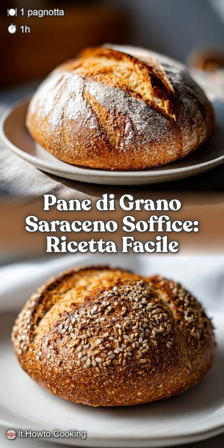Close-up of coarse, textured buckwheat bread. The dark crust contrasts sharply with the soft, porous interior, hinting at ...