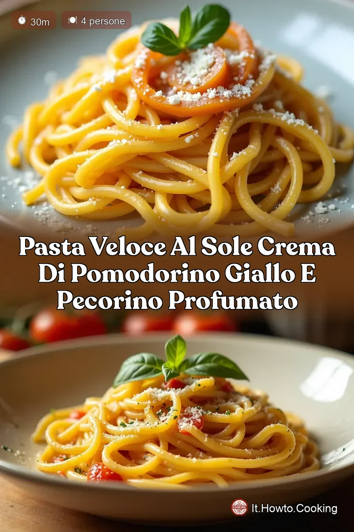 Pasta Veloce al Sole Crema di Pomodorino Giallo e Pecorino Profumato