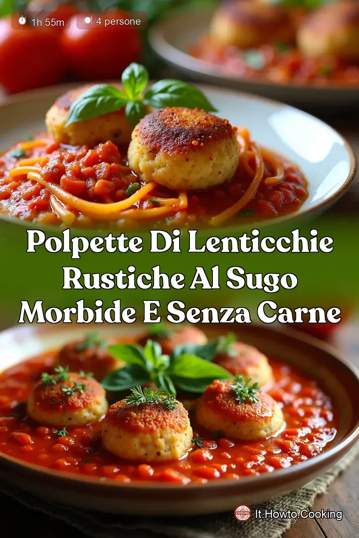Polpette di Lenticchie Rustiche al Sugo Morbide e Senza Carne