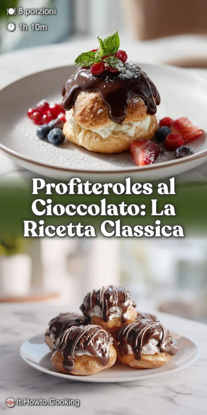 Close-up view of a chocolate-covered profiterole; a decadent swirl of dark chocolate and airy pastry filled with creamy de...