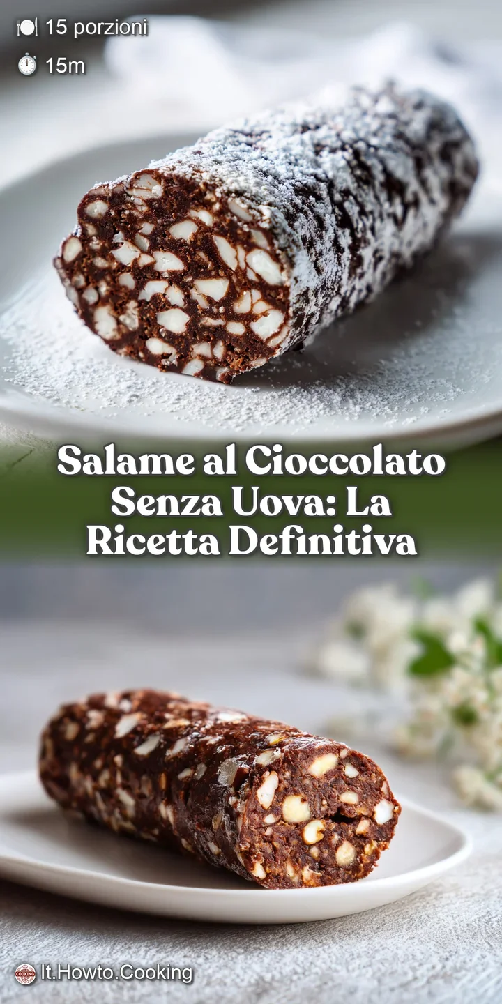 A tempting close-up of chocolate salami reveals its speckled interior, hints of biscuit, and a luxuriously rich, smooth te...
