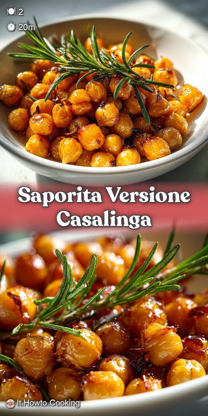 Close-up of plump, tender chickpeas infused with rosemary, their warm hue hinting at savory flavors.