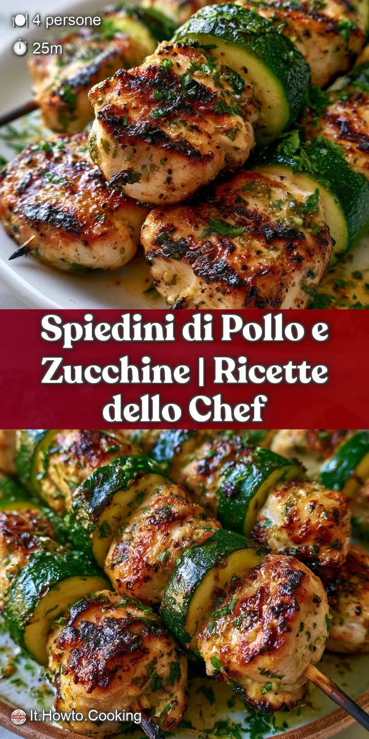 Dettaglio ravvicinato di carne di pollo succosa con segni di griglia e zucchine verdi brillante, consistenza morbida.