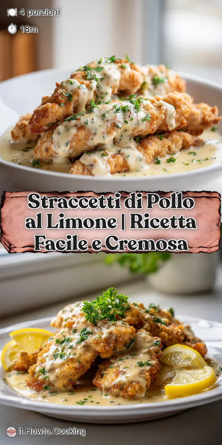 Juicy, pan-fried chicken strips bathed in a zesty lemon sauce, showcasing delicate browning and fresh green herbs.