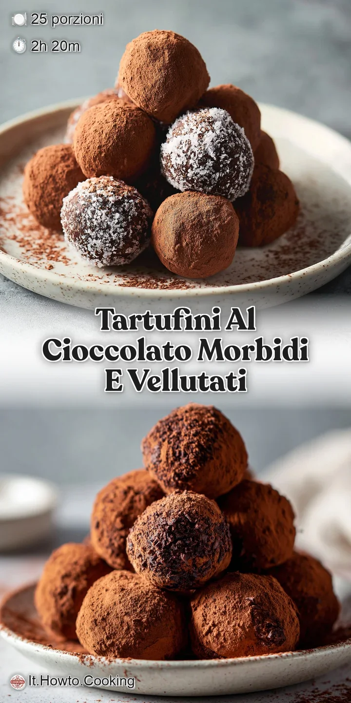 Close-up of a moist, dark chocolate truffle coated in cocoa powder. Fine cracks suggest a soft, melt-in-your-mouth texture...