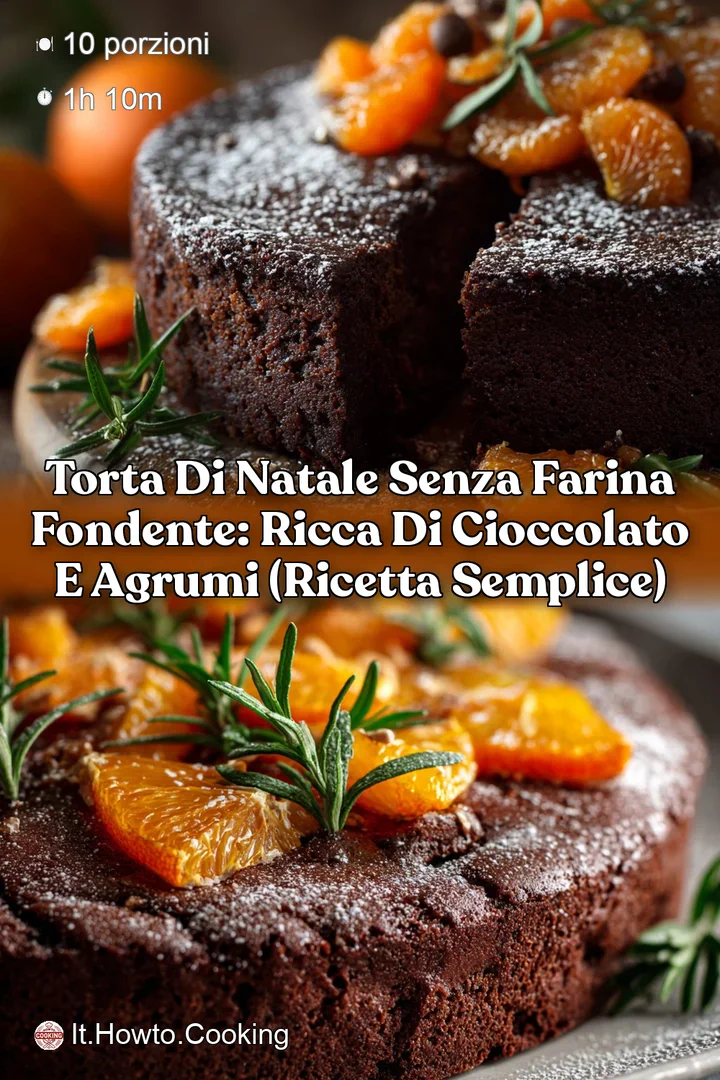 Torta di Natale senza Farina Fondente: Ricca di Cioccolato e Agrumi (Ricetta Semplice)