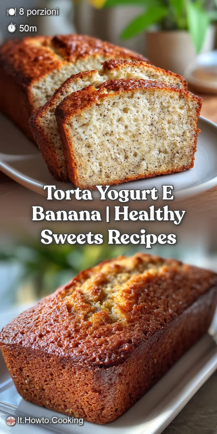 Close-up of banana yogurt cake: moist crumb with visible banana pieces. Golden crust promises a delightful blend of flavor...