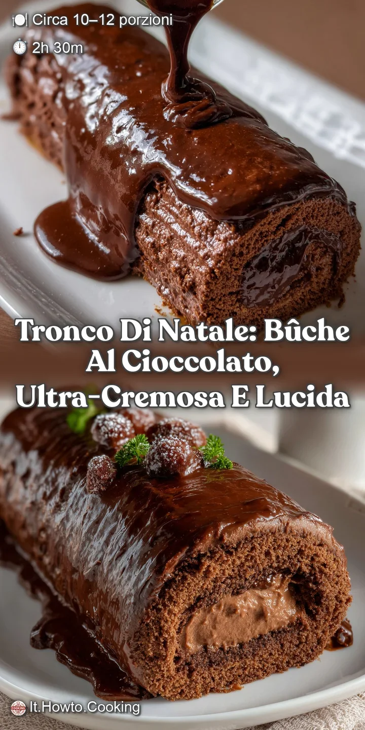 Tronco di Natale: b&ucirc;che al cioccolato ultra-cremosa e lucida