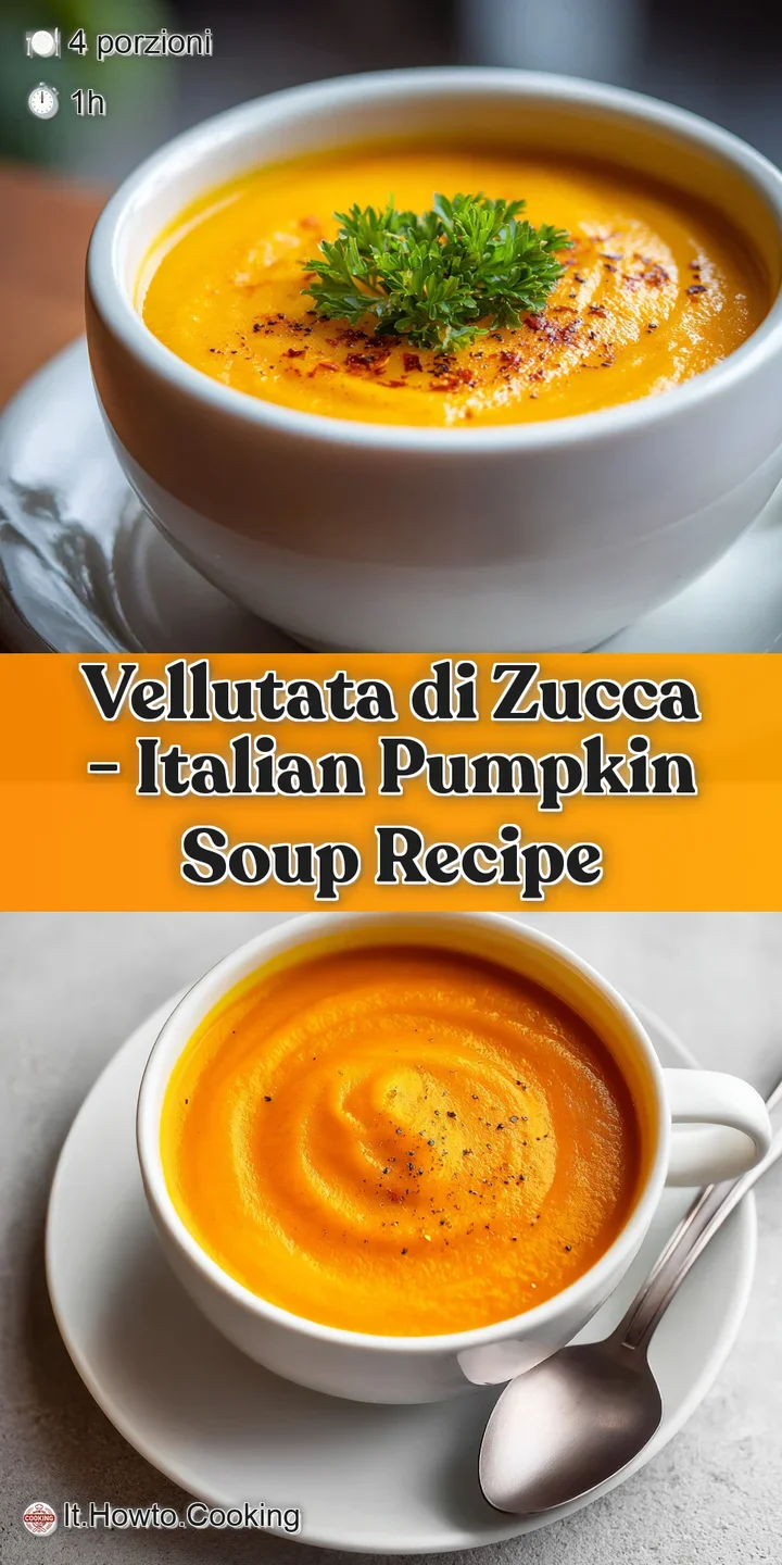 Close-up of silky smooth pumpkin soup, its warm orange hue highlighted by a drizzle of cream and toasted seed crunch.