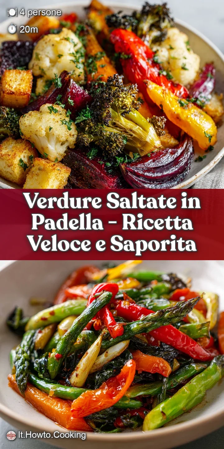 Close-up of perfectly cooked, vibrant green and orange saut&eacute;ed vegetables, lightly oiled and glistening.