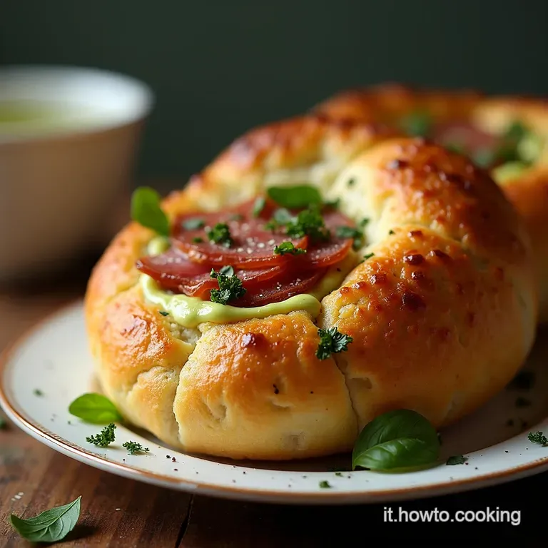 Albero di Brioche Salato con Pesto e Prosciutto
