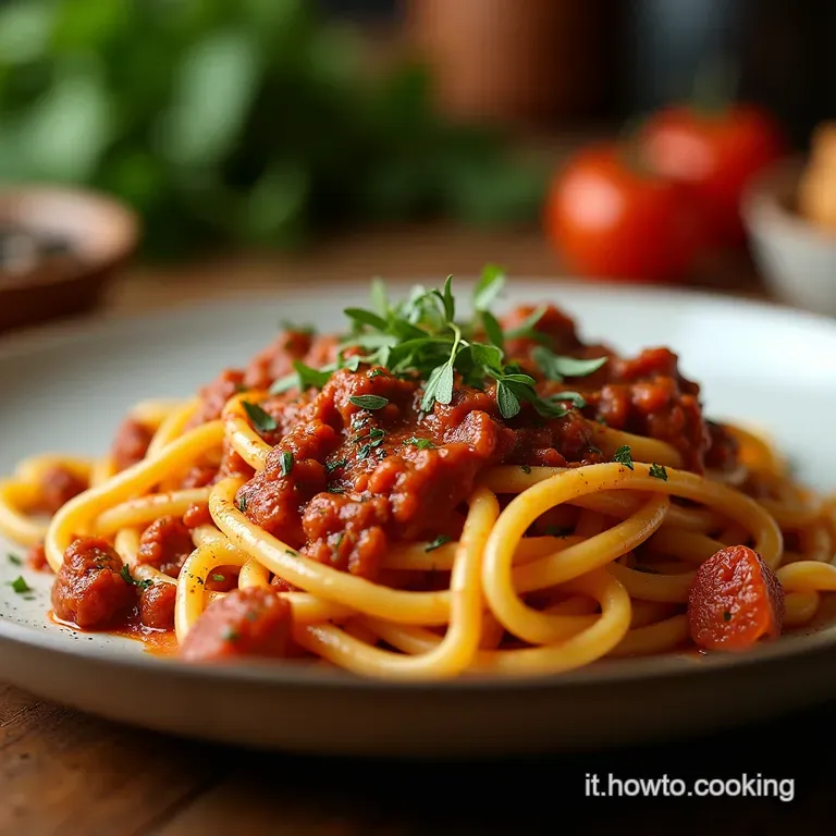 Bigoli Freschi Tradizionali Con Un Rag&ugrave; Di Carne Lento E Profondo presentation