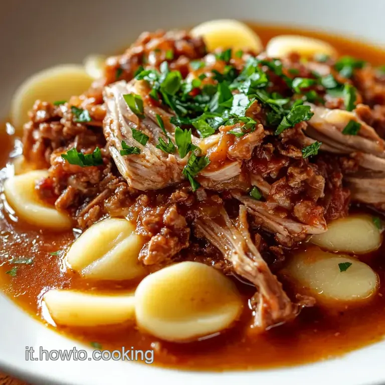 Bigoli All anatra: Duck Ragu Venetian Style presentation