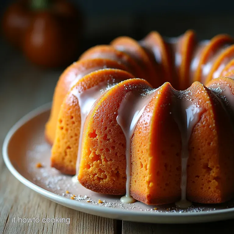 Ciambellone del Cuore Bundt Cake Soffice alla Zucca e Gocce di Cioccolato