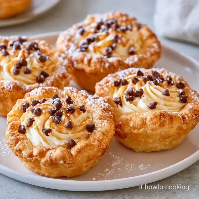 Cannoli Di Pasta Sfoglia Con Ricotta E Cioccolato