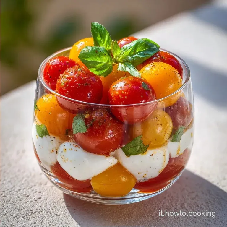 Caprese Sfiziosa nel Bicchiere: Fresca e Colorata