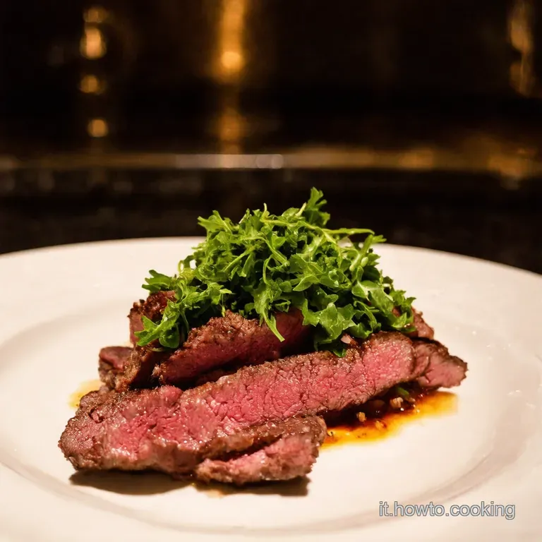 Carne Tagliata Alla Griglia Con Rucola E Balsamico presentation